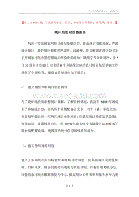 统计局农村自查报告.docx