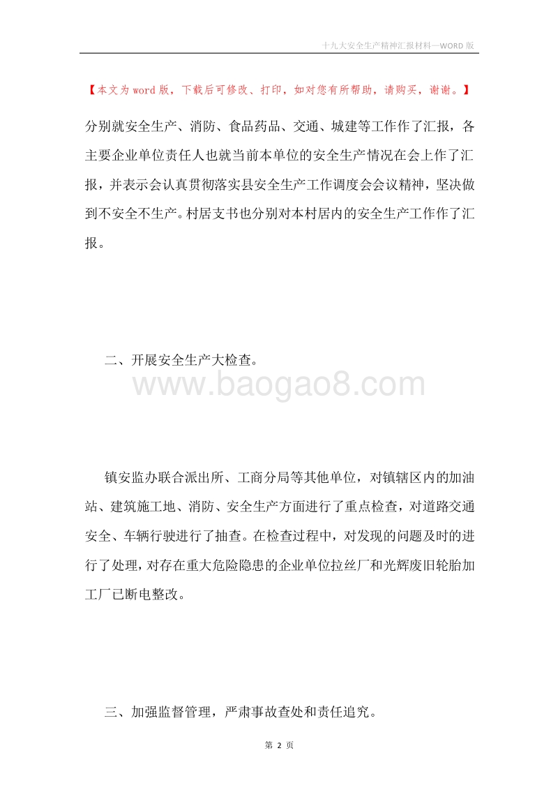 十九大安全生产精神汇报材料.docx_第2页