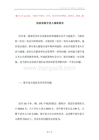 民政局留守老人调研报告.docx