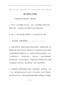 统计局执法工作报告.docx