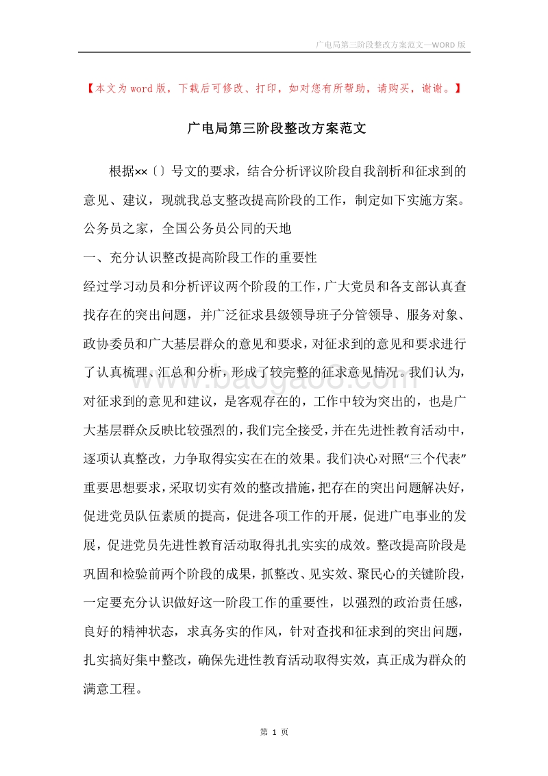 广电局第三阶段整改方案范文.docx_第1页