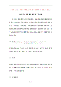 地下管线及附属设施管理工作意见.docx