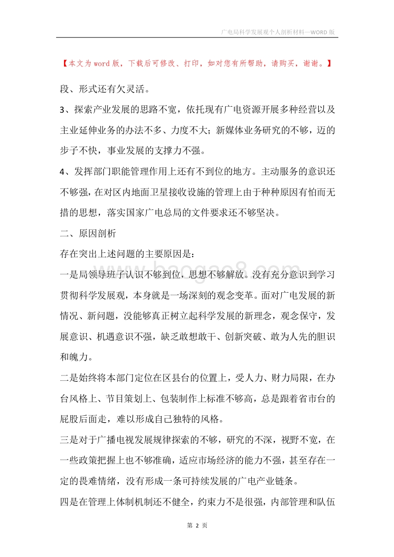 广电局科学发展观个人剖析材料.docx_第2页