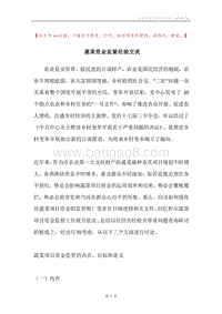 蔬菜资金监督经验交流.docx