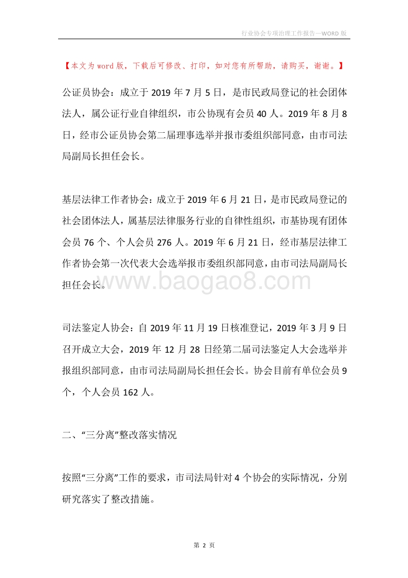 行业协会专项治理工作报告.docx_第2页