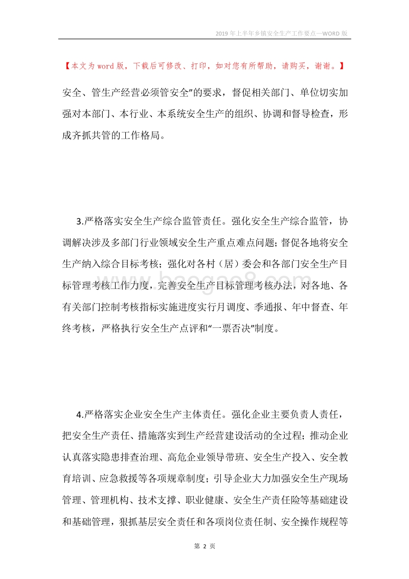 2019年上半年乡镇安全生产工作要点.docx_第2页
