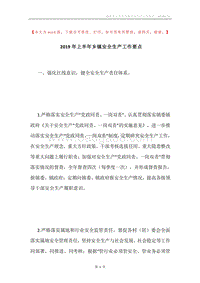 2019年上半年乡镇安全生产工作要点.docx