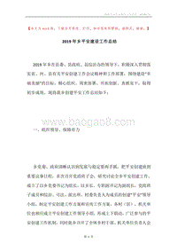 2019年乡平安建设工作总结.docx
