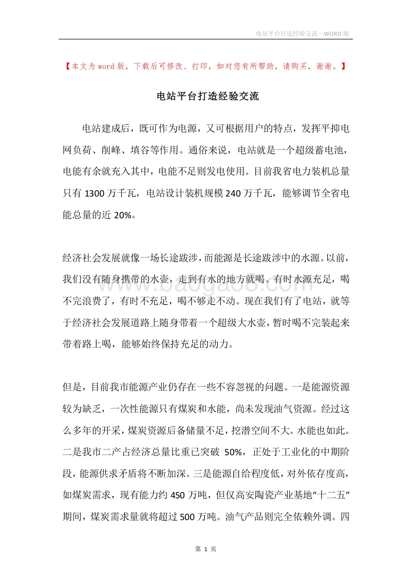 电站平台打造经验交流.docx_第1页