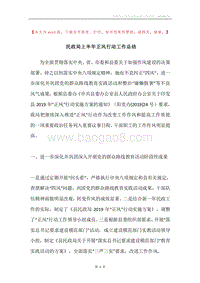 民政局上半年正风行动工作总结.docx