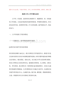 旅游工作上半年情况总结.docx