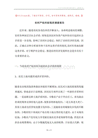 农村产权纠纷现状调查报告.docx