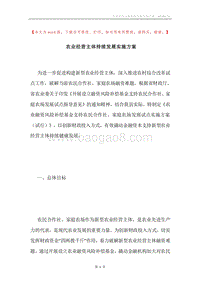 农业经营主体持续发展实施方案.docx