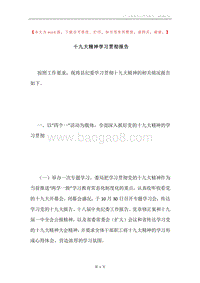 十九大精神学习贯彻报告.docx