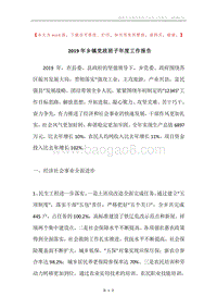 2019年乡镇党政班子年度工作报告.docx