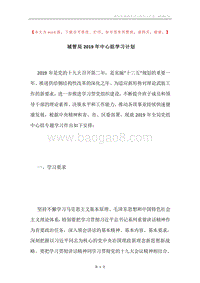 城管局2019年中心组学习计划.docx