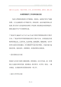 内部管理提升工作效率经验交流.docx