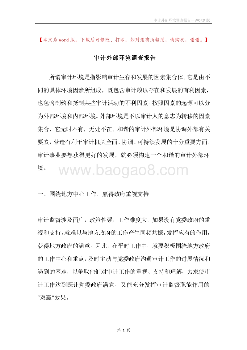 审计外部环境调查报告.docx_第1页