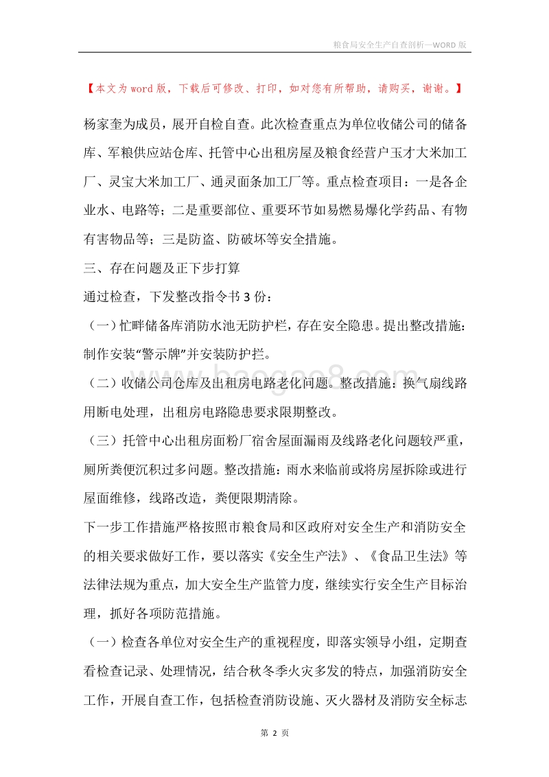 粮食局安全生产自查剖析.docx_第2页