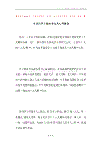 审计局学习党的十九大心得体会.docx