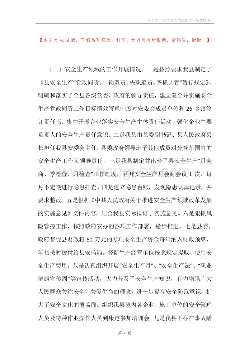 安全生产综合督查情况报告.docx_第2页