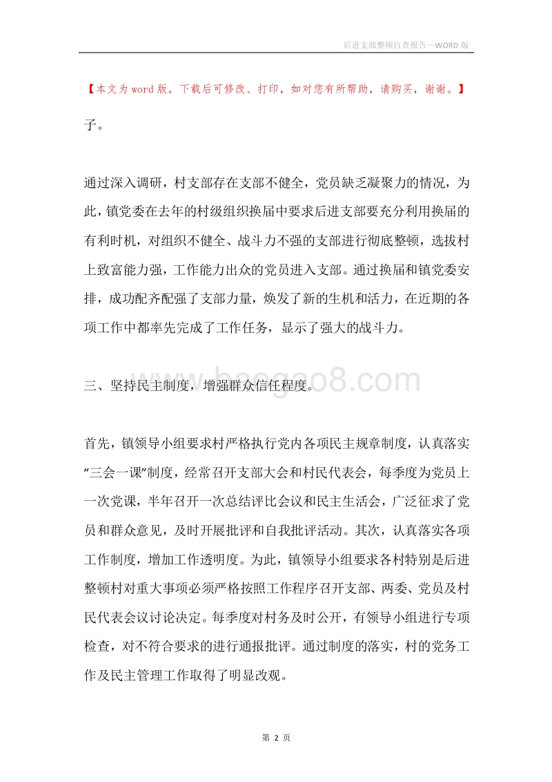 后进支部整顿自查报告.docx_第2页