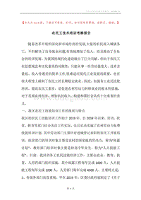 农民工技术培训考察报告.docx