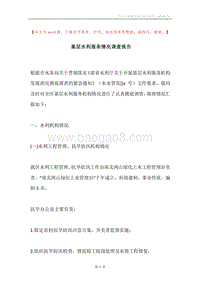基层水利服务情况调查报告.docx
