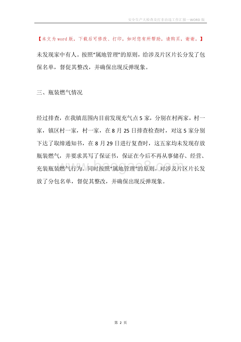 安全生产大检查及打非治违工作汇报.docx_第2页