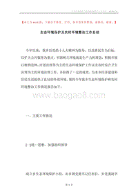 生态环境保护及农村环境整治工作总结.docx