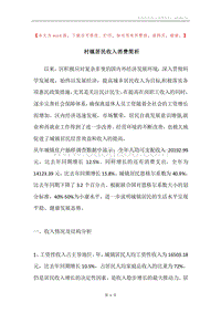 村镇居民收入消费简析.docx
