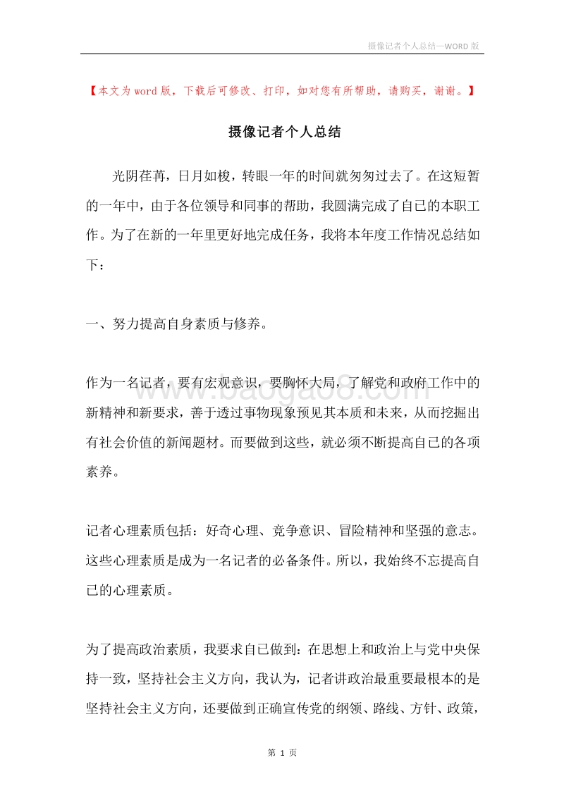摄像记者个人总结.docx_第1页