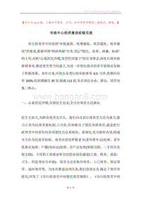 市政中心经济建设经验交流.docx
