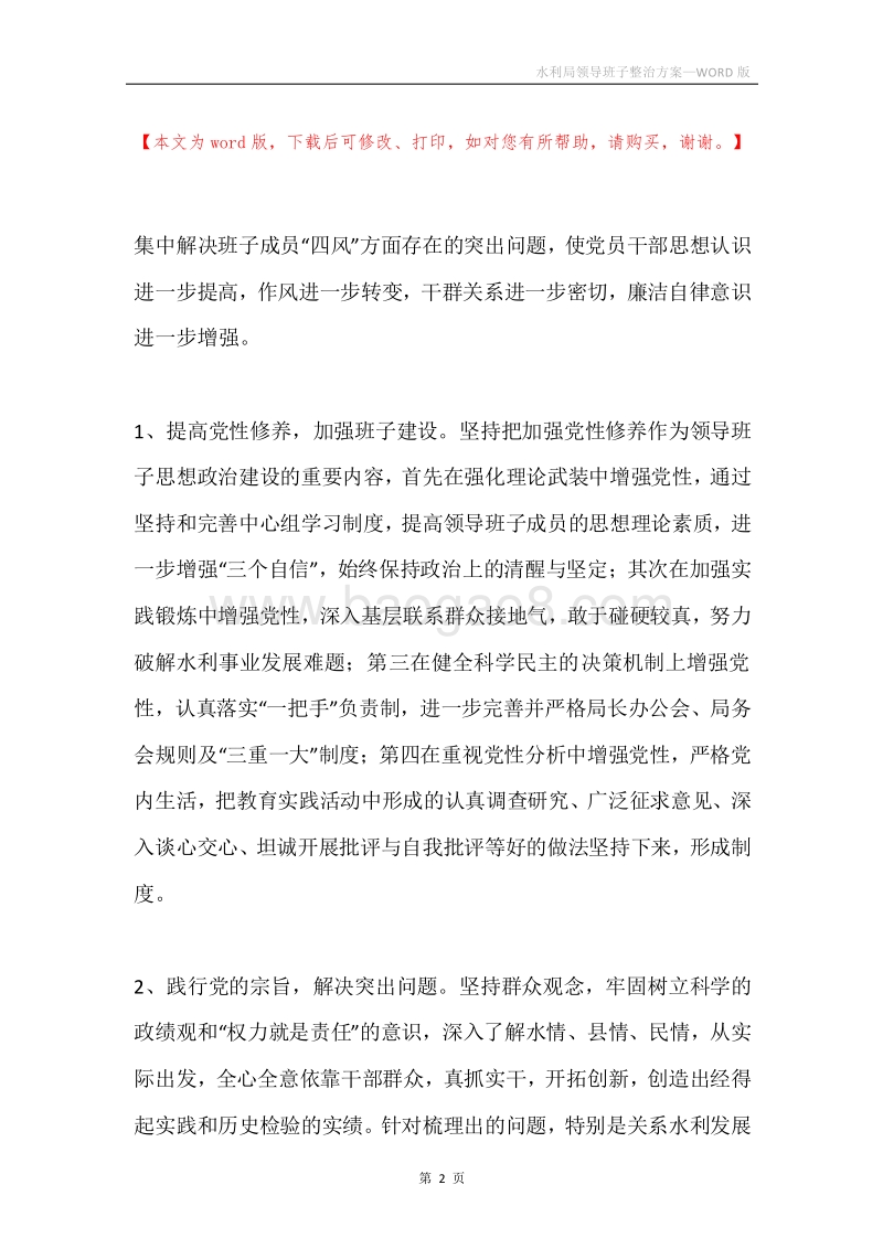 水利局领导班子整治方案.docx_第2页