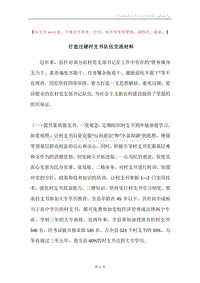 打造过硬村支书队伍交流材料.docx