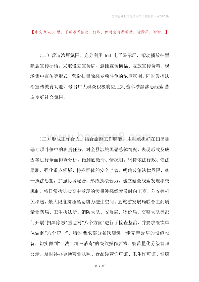 旅游行业扫黑除恶斗争工作报告.docx_第2页