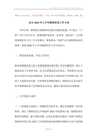 农办2019年上半年精准扶贫工作小结.docx