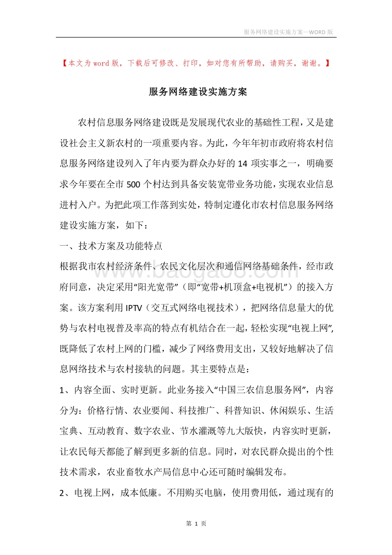 服务网络建设实施方案.docx_第1页