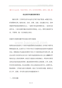 农业局作风建设剖析报告.docx