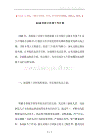 2019年统计法规工作计划.docx