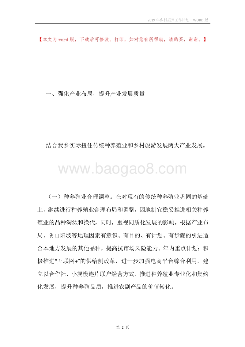 2019年乡村振兴工作计划.docx_第2页
