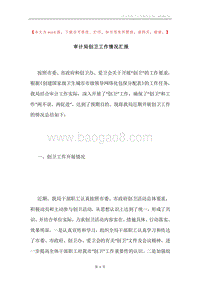 审计局创卫工作情况汇报.docx