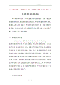 农村指导员定位经验交流.docx