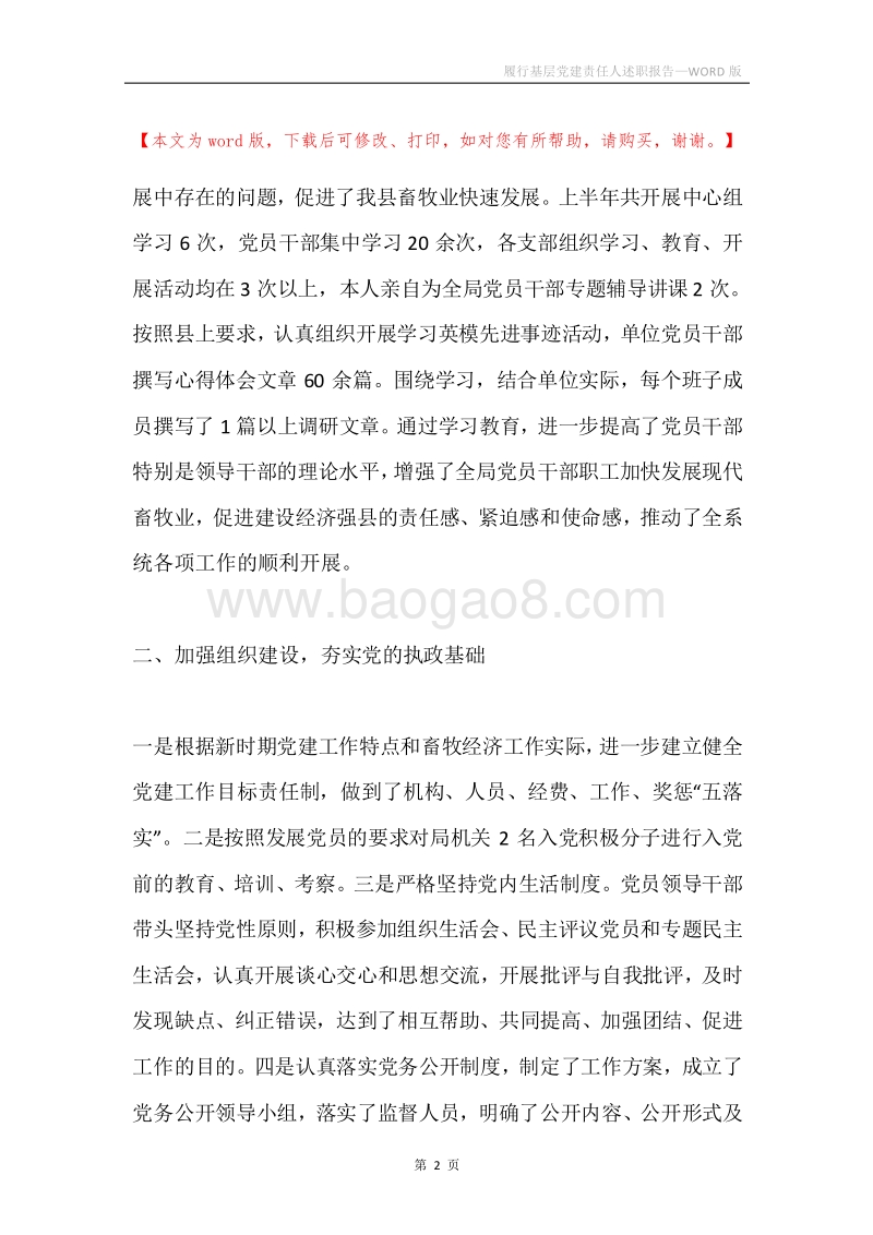 履行基层党建责任人述职报告.docx_第2页