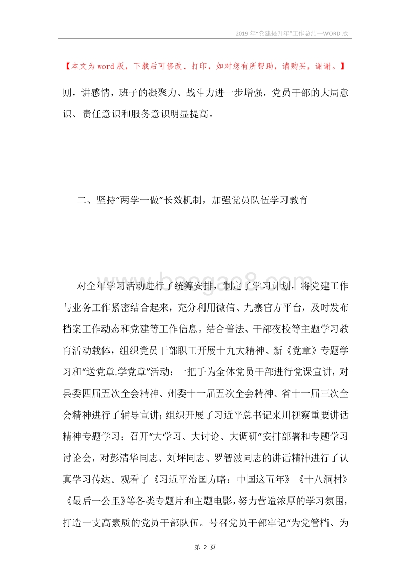 2019年“党建提升年”工作总结.docx_第2页