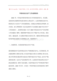 环保局安全生产工作述职报告.docx