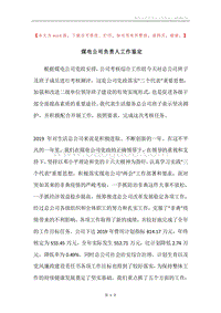 煤电公司负责人工作鉴定.docx