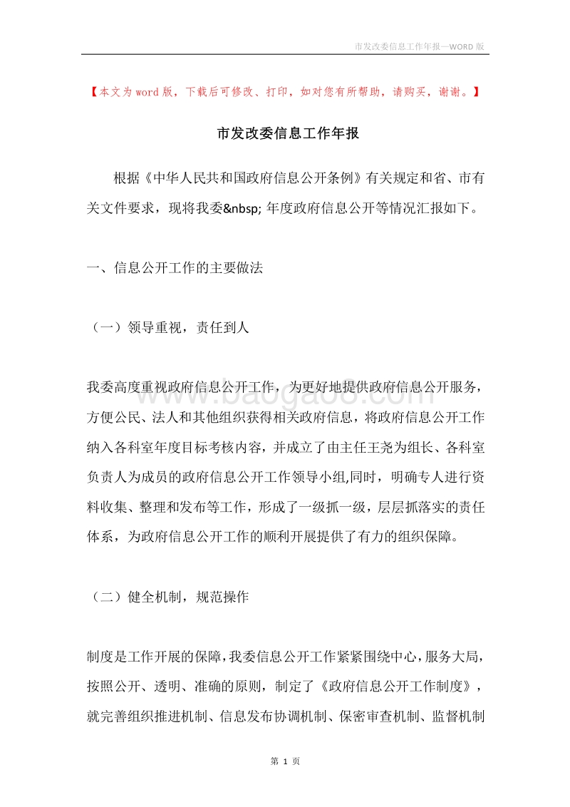 市发改委信息工作年报.docx_第1页