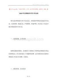 2019年扫黑除恶专项斗争总结.docx