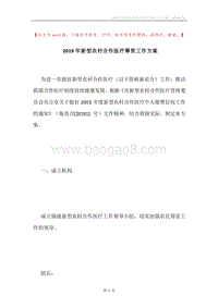 2019年新型农村合作医疗筹资工作方案.docx